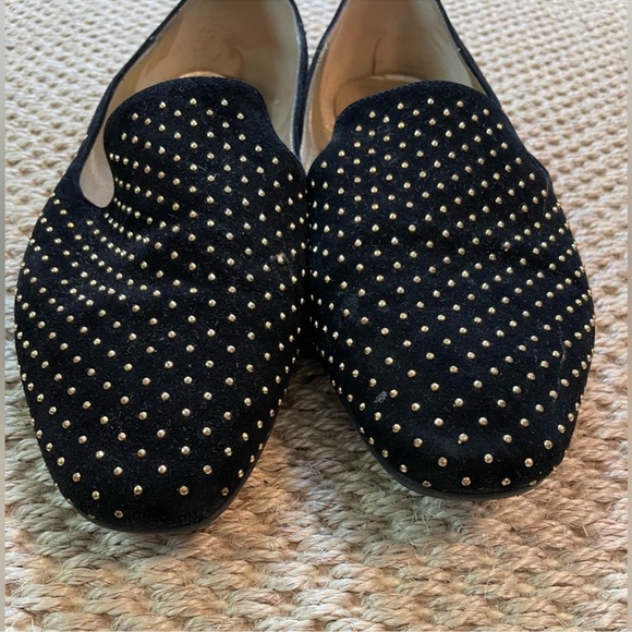 Jimmy Choo Black and gold Studded Loafers - Picture 3 of 6